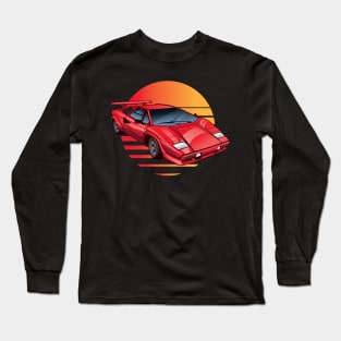 Red Lamborghini Countach Long Sleeve T-Shirt